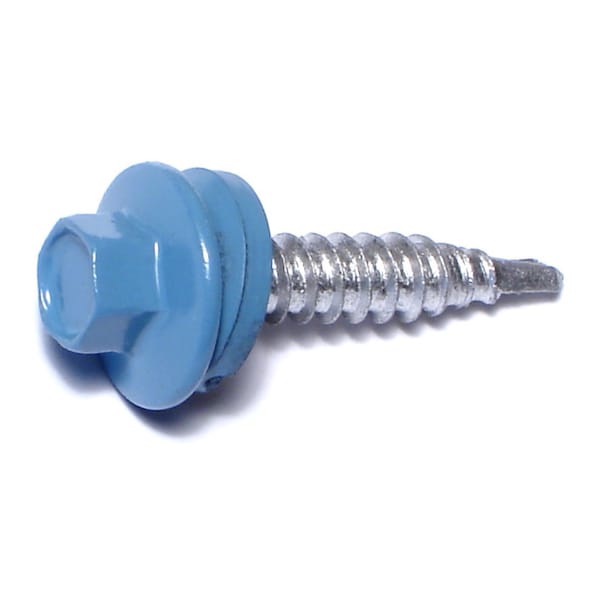 Buildright Self-Drilling Screw, #10 x 1 in, Painted Steel Flange Hex Head External Hex Drive, 545 PK 09581 - main